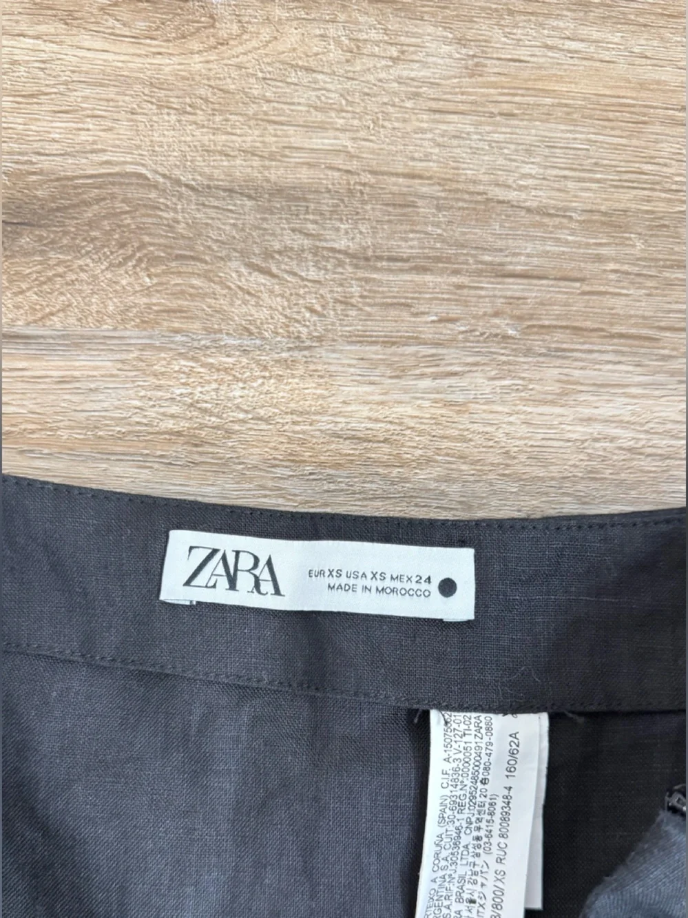 ZARA Black High Waist Fringed Linen Midi Skirt Size XS Bloggers Fave Holiday